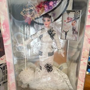 1995 Barbie My Fair Lady Doll in White and Black Ensemble NIB